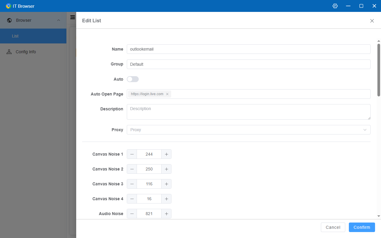 browser fingerprints editor